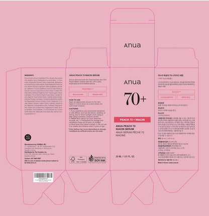 Anua Peach 70 Niacinamide Serum – Daily Glow Serum for Glass Skin, Hydrating & Lightweight Korean Face Serum with Vitamin B12, 1.01 fl.oz Avelisse