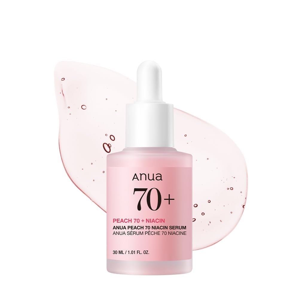 Anua Peach 70 Niacinamide Serum – Daily Glow Serum for Glass Skin, Hydrating & Lightweight Korean Face Serum with Vitamin B12, 1.01 fl.oz Avelisse