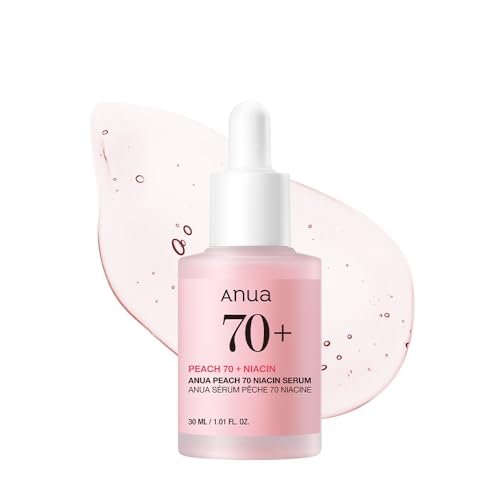 Anua Peach 70 Niacinamide Serum – Daily Glow Serum for Glass Skin, Hydrating & Lightweight Korean Face Serum with Vitamin B12, 1.01 fl.oz Avelisse