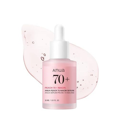 Anua Peach 70 Niacinamide Serum – Daily Glow Serum for Glass Skin, Hydrating & Lightweight Korean Face Serum with Vitamin B12, 1.01 fl.oz Avelisse