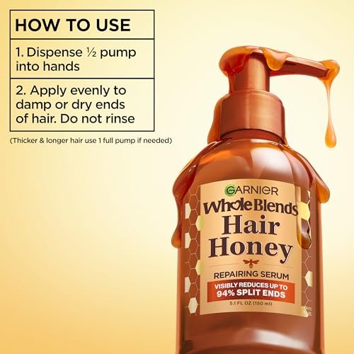 Garnier Whole Blends Honey Treasures Hair Honey Repairing Serum for Long, Damaged Hair, 5.1 Fl Oz (Pack of 2) - görsel 11