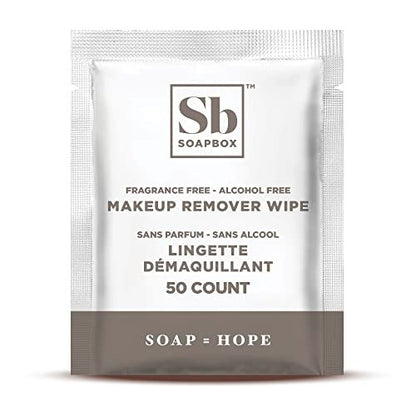 Soapbox Fragrance-Free Makeup Remover Wipes - Gentle Facial Cleansing Wipes for Dirt and Oil, Alcohol Free, 50 Count Avelisse
