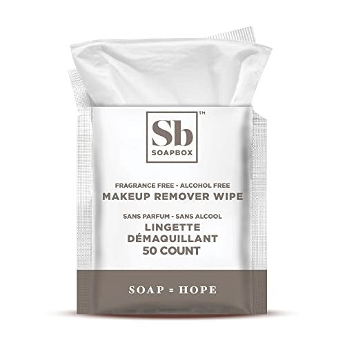 Soapbox Fragrance-Free Makeup Remover Wipes - Gentle Facial Cleansing Wipes for Dirt and Oil, Alcohol Free, 50 Count Avelisse