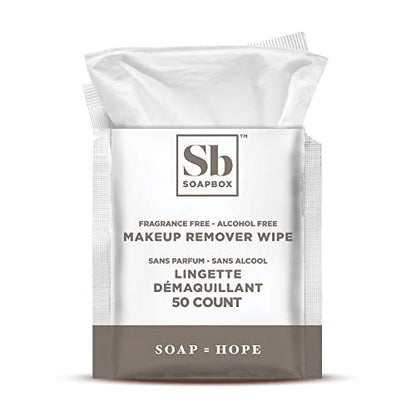 Soapbox Fragrance-Free Makeup Remover Wipes - Gentle Facial Cleansing Wipes for Dirt and Oil, Alcohol Free, 50 Count Avelisse