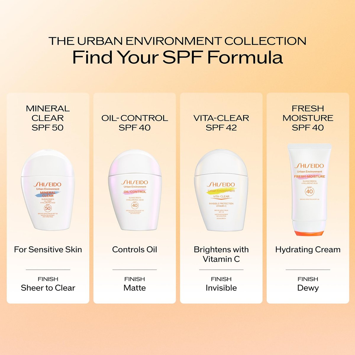 Shiseido Urban Environment Vita-Clear Sunscreen SPF 42 - Invisible Vitamin C Sun Protection, No-Shine, 8-Hour Makeup Effect, Non-Comedogenic, 30 mL Avelisse