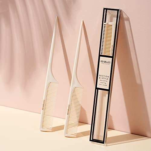 The Hair Edit Section & Style Rat Tail Comb – Durable Cellulose Acetate Material: Unlike cheap plastic combs, – Image 8