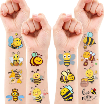 96PCS Bee Pre-Cut Temporary Tattoos for Kids – Cute Party Favors & Decorations, Perfect for Birthday Parties, School Prizes, and Themed Gifts for Boys & Girls