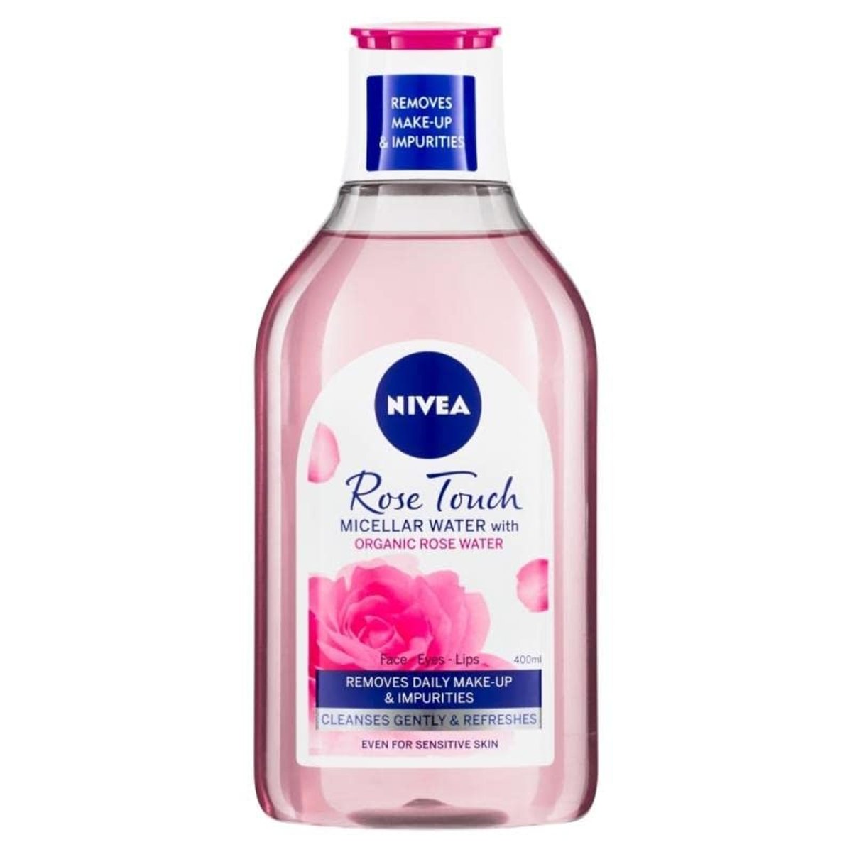NIVEA Rose Touch Micellar Water with Organic Rose Water, Bundle of 2 (2 x 400 ml) - Gentle Facial Cleansing Liquid for Daily Makeup Removal and Refreshing Skin Care, Suitable for All Skin Types - görsel 1