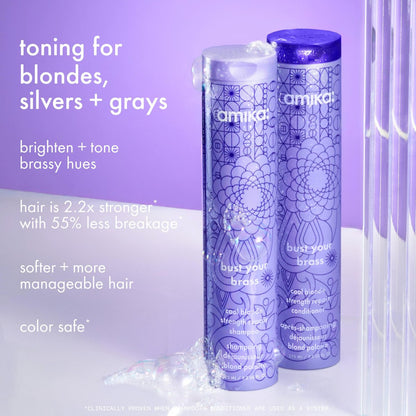 Amika Bust Your Brass Cool Blonde Strength Repair Conditioner - 275ml Avelisse