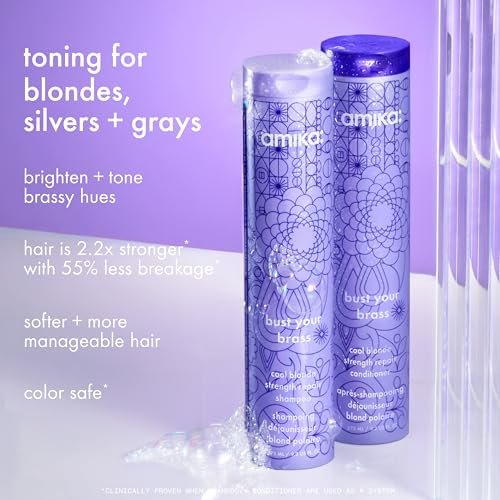 Amika Bust Your Brass Cool Blonde Strength Repair Conditioner - 275ml Avelisse