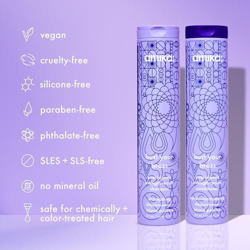 Amika Bust Your Brass Cool Blonde Strength Repair Conditioner - 275ml Avelisse