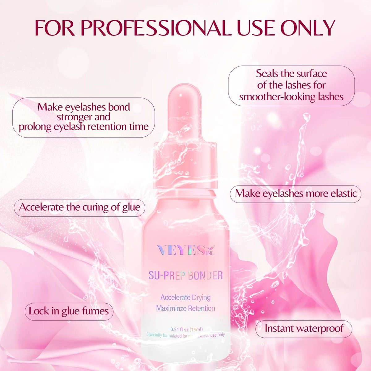 VEYES INC Super Lash Bonder for Eyelash Extensions – SU-PREP Bonder, Glue Accelerator & Lash Sealant - görsel 3