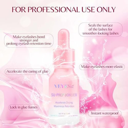 VEYES INC Super Lash Bonder for Eyelash Extensions – SU-PREP Bonder, Glue Accelerator & Lash Sealant