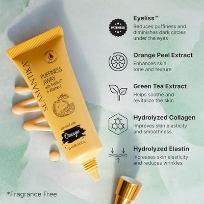 SEAMANTIKA PUFFINESS AWAY Eye Cream - Instant Eye Bag Remover with Eyeliss & Vitamin C, 0.8 fl oz - Temporary Reduction of Puffiness, Wrinkles & Dark Circles Avelisse