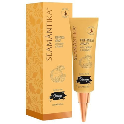 SEAMANTIKA PUFFINESS AWAY Eye Cream - Instant Eye Bag Remover with Eyeliss & Vitamin C, 0.8 fl oz - Temporary Reduction of Puffiness, Wrinkles & Dark Circles Avelisse
