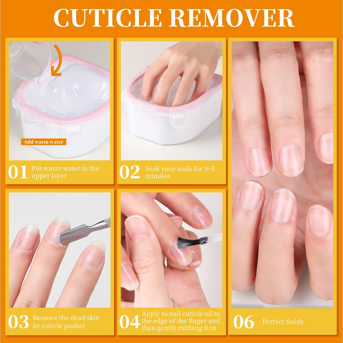 Teenitor Nail Soaking Bowl Set – Soak Off Gel Polish & Dip Powder Remover with Manicure Tools, Cuticle Care, Nail File Buffer (Milk and Honey) - görsel 11