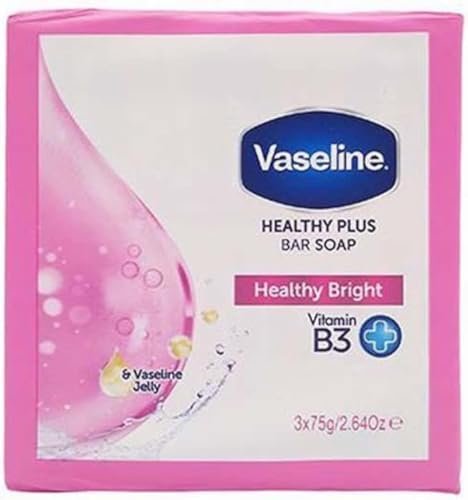 Vaseline Healthy Plus Bar Soap Healthy Bright - 3 x 75g, Brightening & Moisturizing Body Soap - görsel 2