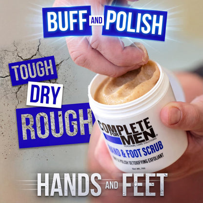 COMPLETE FOR MEN Hand and Foot Scrub - Exfoliating Sugar Scrub for Dry Skin, Moisturizing Rough Skin Remover, Ideal for Hands and Feet Care, 9 oz Avelisse