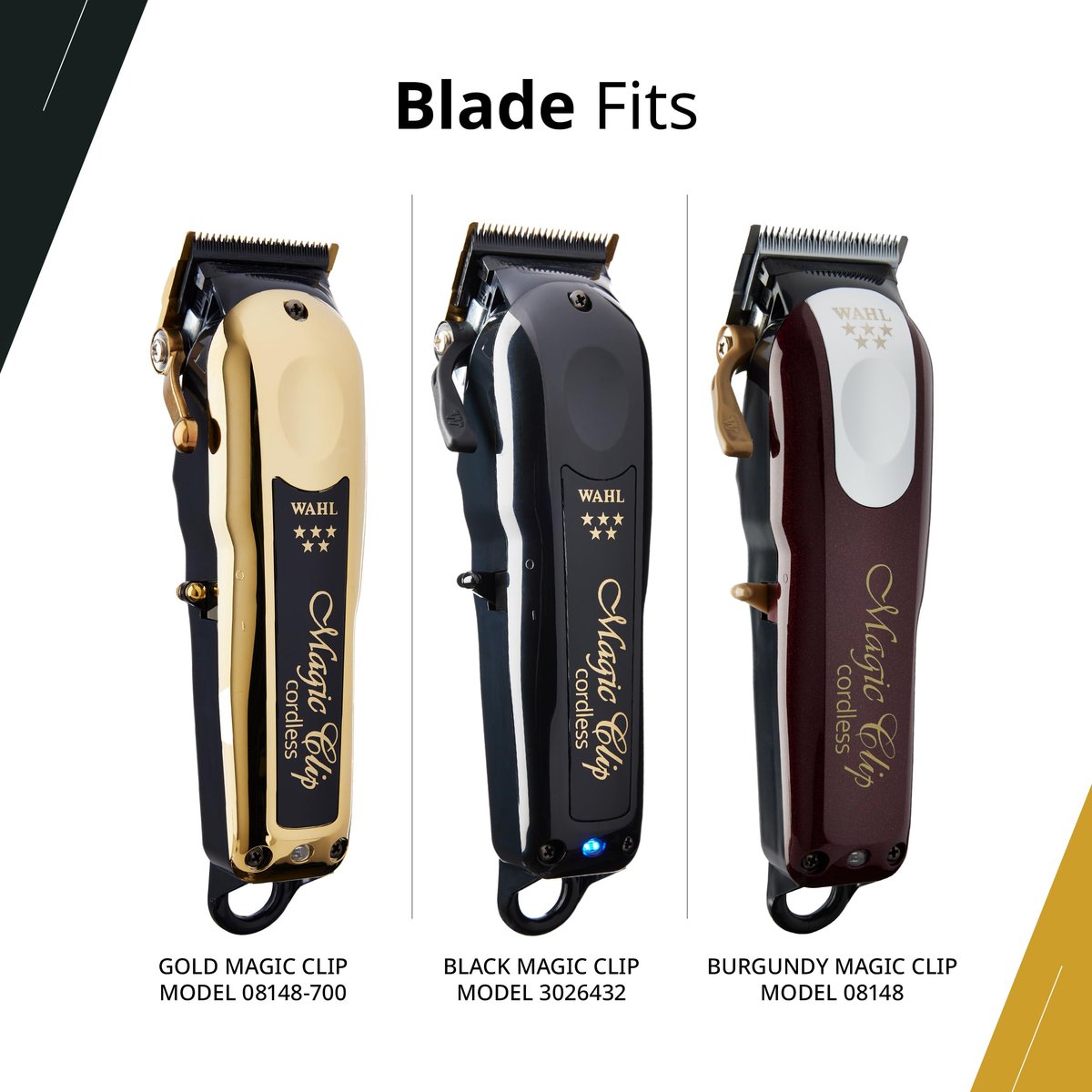 Wahl Professional Stagger Tooth Gold Bladeset - High-Precision Replacement Blade for Cordless Magic Clip 8148 & 8509 Avelisse