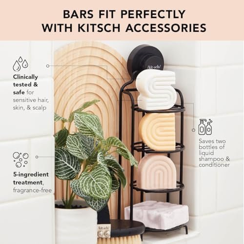 Kitsch 2-in-1 Shampoo Bar and Body Wash - Ultra Sensitive, Vegan & Natural, 5-Ingredient Formula for Hair & Body - Scent-Free, 3.2 oz - görsel 4