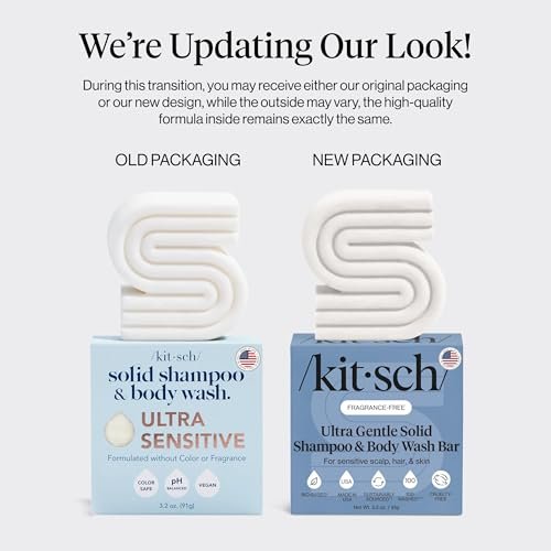 Kitsch 2-in-1 Shampoo Bar and Body Wash - Ultra Sensitive, Vegan & Natural, 5-Ingredient Formula for Hair & Body - Scent-Free, 3.2 oz - görsel 12