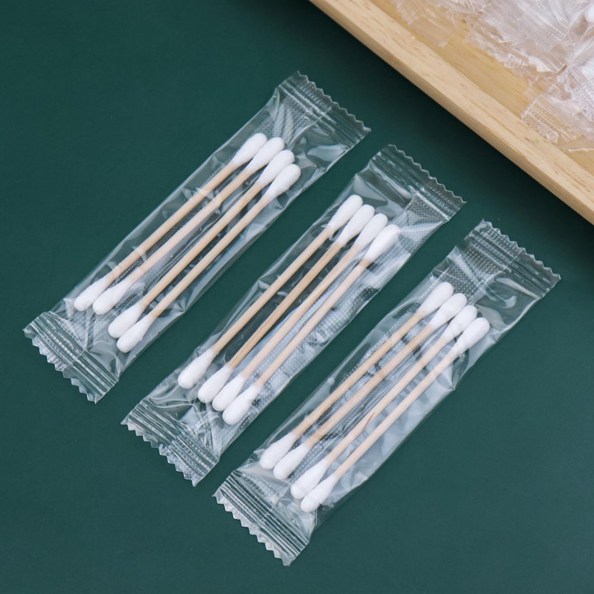 500 Pack Individually Wrapped Cotton Swabs – Double Tipped Wooden Sticks for Ear, Makeup & Craft (4pcs per Bag, 500 Bags, Double Round End) - görsel 13