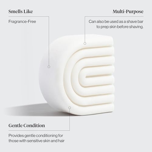 Kitsch 2-in-1 Ultra Sensitive Conditioner Bar & Shaving Soap for Sensitive Scalp & Skin – Moisturizing & Anti-Irritation – Scent Free, 5 Ingredients Only – Made in USA – 2.7 oz Avelisse