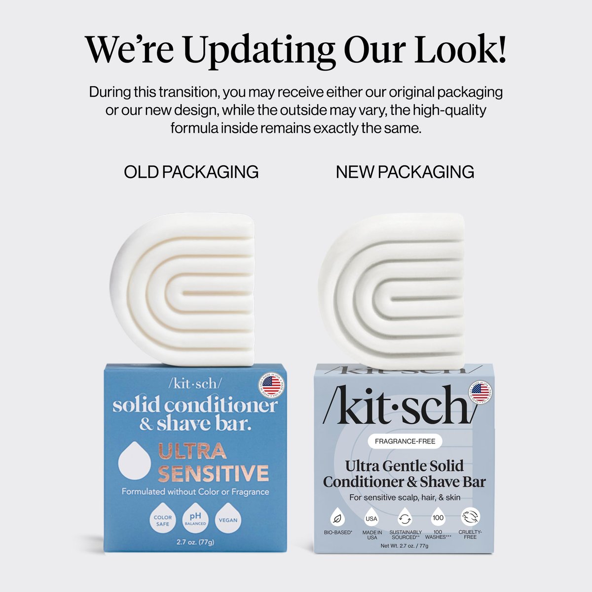 Kitsch 2-in-1 Ultra Sensitive Conditioner Bar & Shaving Soap for Sensitive Scalp & Skin – Moisturizing & Anti-Irritation – Scent Free, 5 Ingredients Only – Made in USA – 2.7 oz Avelisse