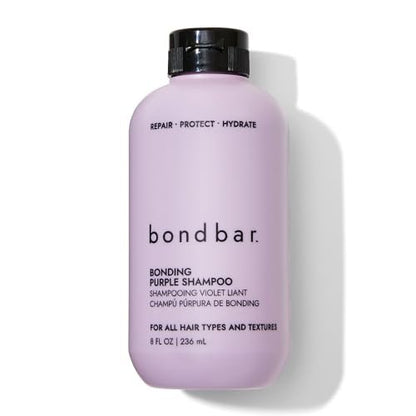 Bondbar Purple Brightening Shampoo for Blonde, Lightened & Gray Hair | Neutralizes Brassiness, Repairs, Protects, Hydrates | Vegan & Cruelty-Free | 8 Fl. Oz
