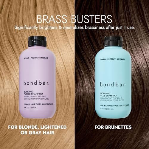 Bondbar Purple Brightening Shampoo for Blonde, Lightened & Gray Hair | Neutralizes Brassiness, Repairs, Protects, Hydrates | Vegan & Cruelty-Free | 8 Fl. Oz - görsel 10
