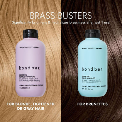 Bondbar Purple Brightening Shampoo for Blonde, Lightened & Gray Hair | Neutralizes Brassiness, Repairs, Protects, Hydrates | Vegan & Cruelty-Free | 8 Fl. Oz