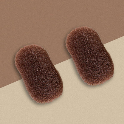 2-Pack Charming Bump It Up Volume Inserts – Coffee Hair Pads for Beehive Styling, Metallic Hair Clip Accessories for Women