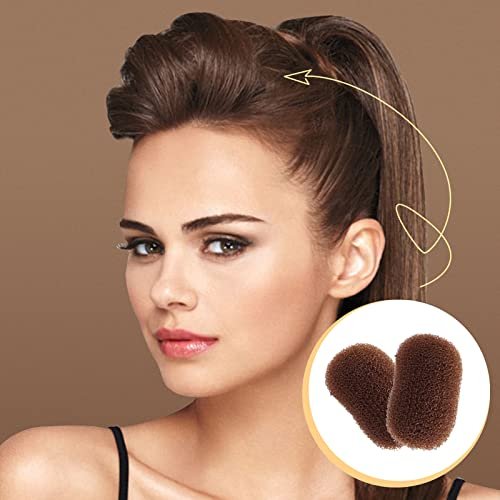 2-Pack Charming Bump It Up Volume Inserts – Coffee Hair Pads for Beehive Styling, Metallic Hair Clip Accessories for Women - görsel 10