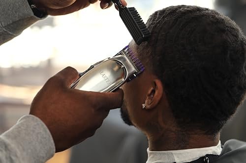 Andis 12660 Professional Master Corded/Cordless Hair Clipper – Adjustable Carbon Steel Blade for Close Cutting, Silver Avelisse