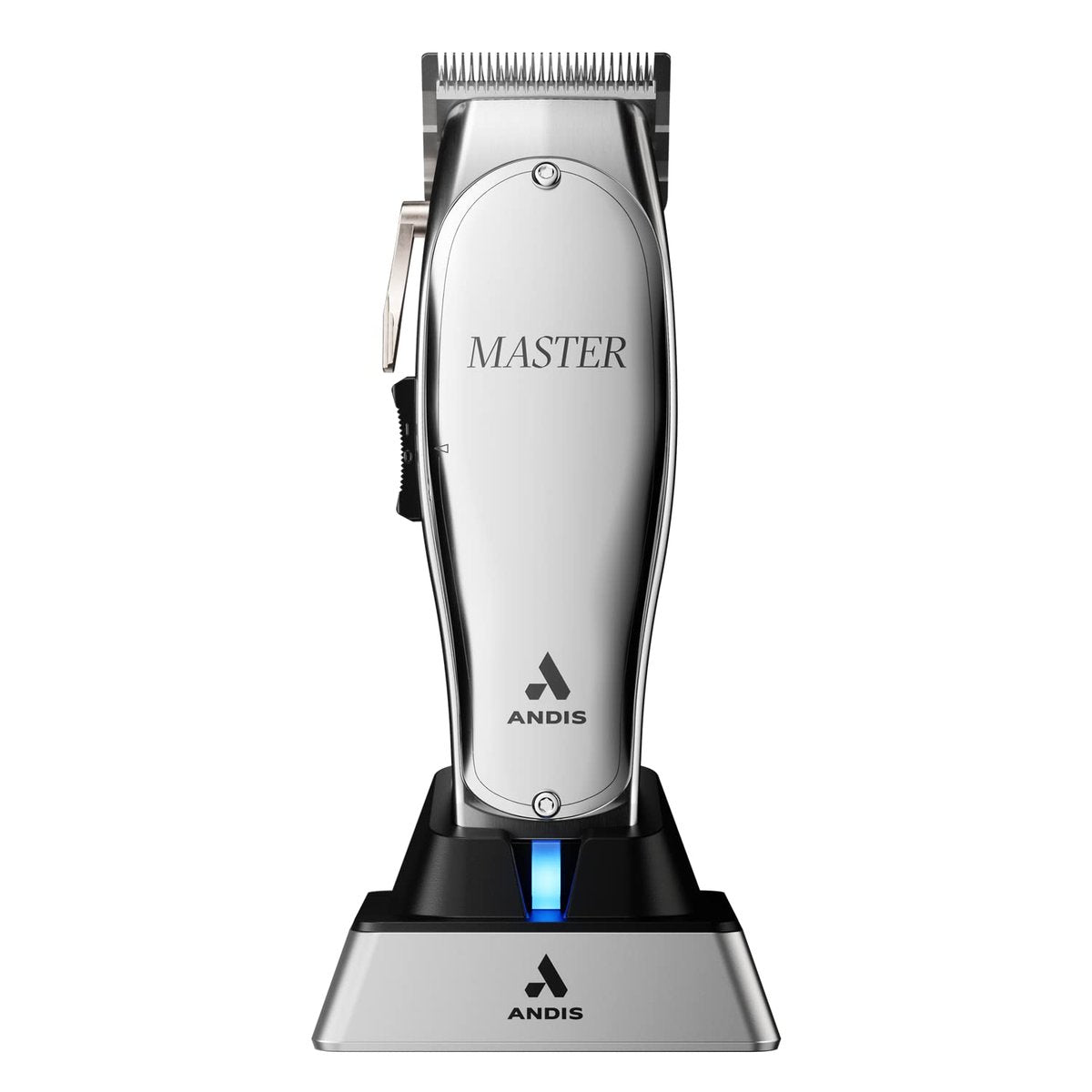 Andis 12660 Professional Master Corded/Cordless Hair Clipper – Adjustable Carbon Steel Blade for Close Cutting, Silver Avelisse