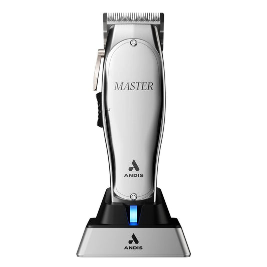 Andis 12660 Professional Master Corded/Cordless Hair Clipper – Adjustable Carbon Steel Blade for Close Cutting, Silver Avelisse