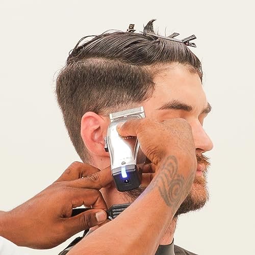 Andis 12660 Professional Master Corded/Cordless Hair Clipper – Adjustable Carbon Steel Blade for Close Cutting, Silver Avelisse