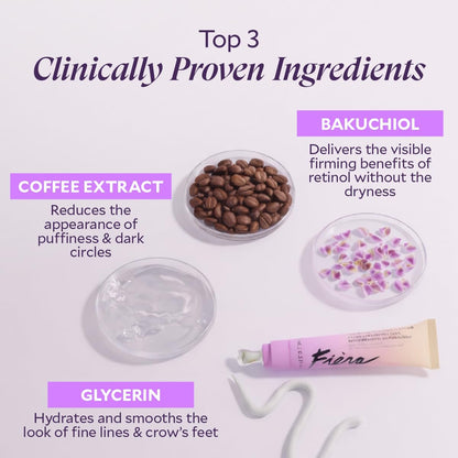 FIÈRA Bakuchiol Firming Eye Cream - Anti-Aging, Hydrating & Rejuvenating for Mature Skin - 15 ML Avelisse