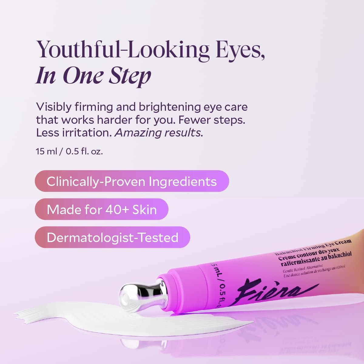FIÈRA Bakuchiol Firming Eye Cream - Anti-Aging, Hydrating & Rejuvenating for Mature Skin - 15 ML Avelisse