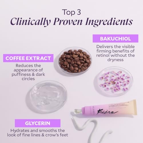 FIÈRA Bakuchiol Firming Eye Cream - Anti-Aging, Hydrating & Rejuvenating for Mature Skin - 15 ML Avelisse