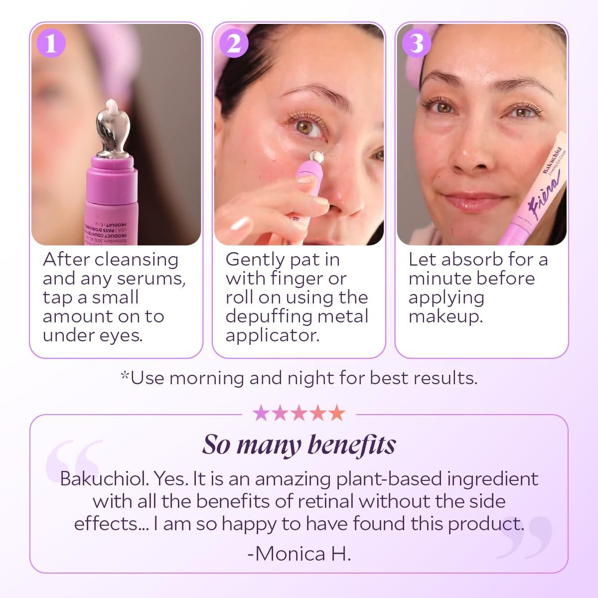 FIÈRA Bakuchiol Firming Eye Cream - Anti-Aging, Hydrating & Rejuvenating for Mature Skin - 15 ML Avelisse