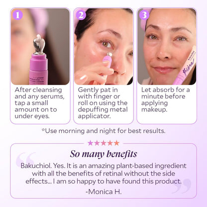 FIÈRA Bakuchiol Firming Eye Cream - Anti-Aging, Hydrating & Rejuvenating for Mature Skin - 15 ML Avelisse