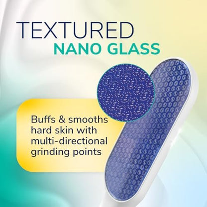 Dr. Scholl's Nano Glass Foot File for Hard Skin - Durable Callus Remover & Foot Scrubber, Hygienic Pedicure Tool, Long Lasting Foot Buffer for Soft Smooth Feet, 1 Count
