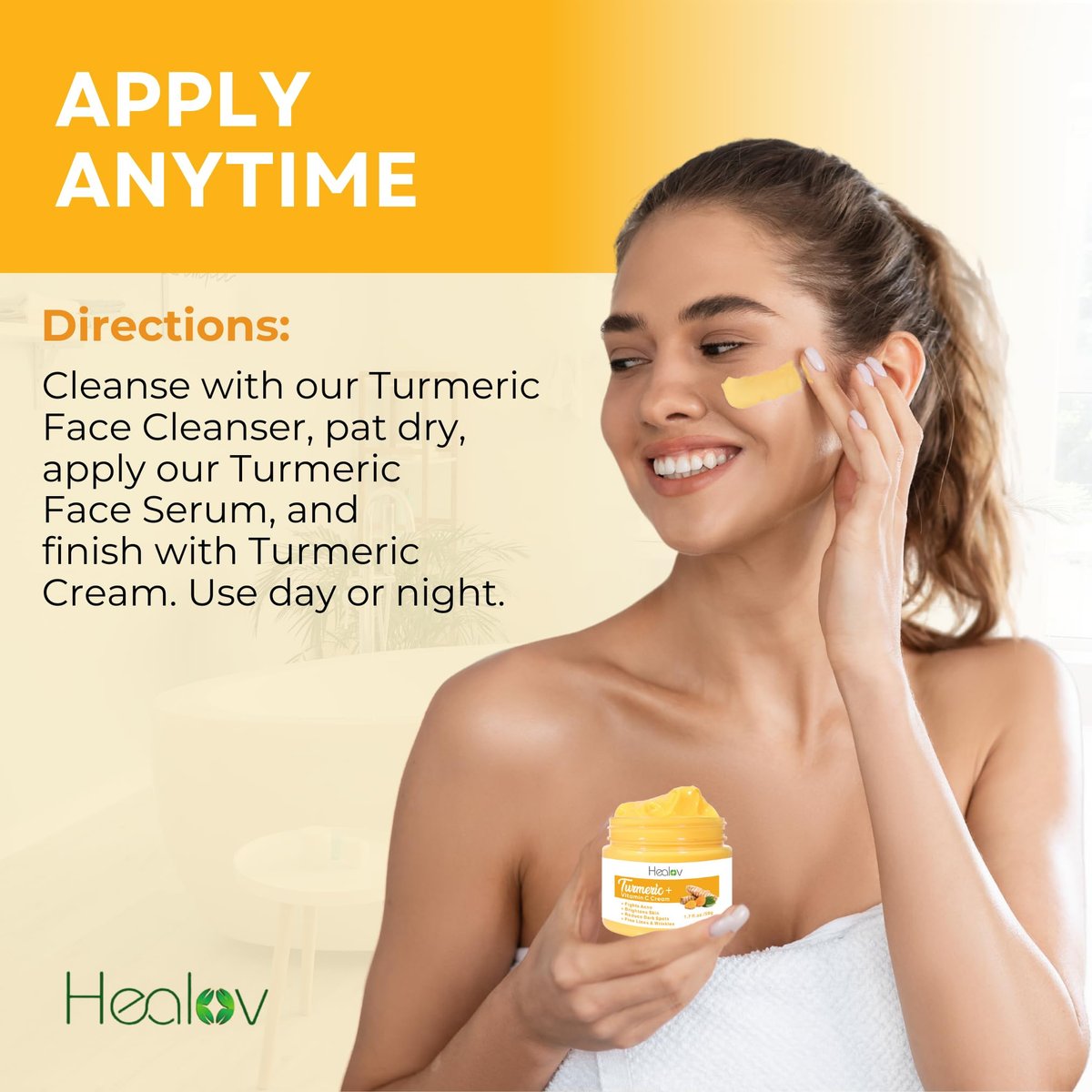All Natural Turmeric Face Cream for Face & Body - Skin Brightening Lotion, Fights Acne, Evens Tone, Fades Scars, Sun Damage & Age Spots - Pure Turmeric Cream Healing (1.67 oz) - görsel 15