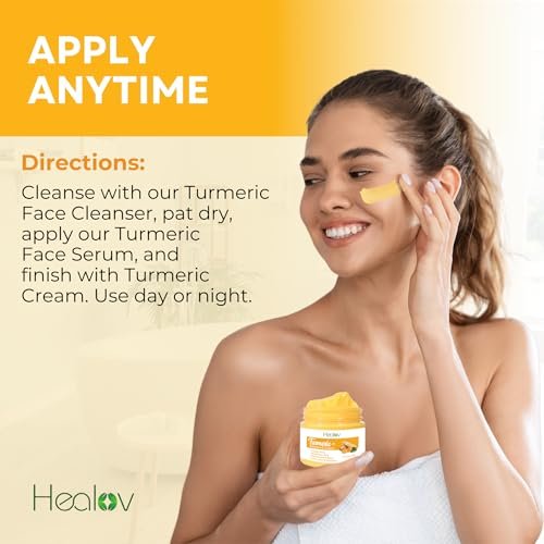 All Natural Turmeric Face Cream for Face & Body - Skin Brightening Lotion, Fights Acne, Evens Tone, Fades Scars, Sun Damage & Age Spots - Pure Turmeric Cream Healing (1.67 oz) - görsel 16