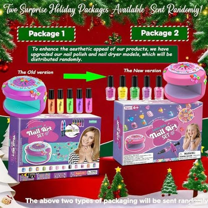 BATTOP Kids Nail Polish Set for Girls - Non-Toxic Water Based Nail Art Kit with Dryer, Fake Nails & Stickers - Perfect Gift for Ages 6-12 Avelisse