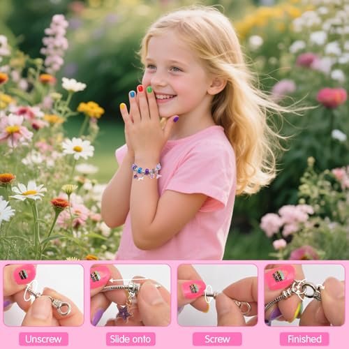 BATTOP Kids Nail Polish Set for Girls - Non-Toxic Water Based Nail Art Kit with Dryer, Fake Nails & Stickers - Perfect Gift for Ages 6-12 Avelisse