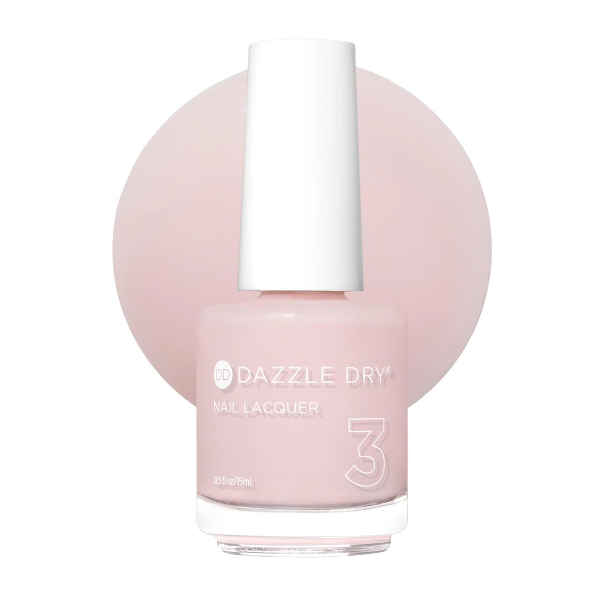 Dazzle Dry Nail Lacquer (Step 3) - Mind Your Mani - Pale Barely There Nude Pink Sheer Cream, 0.5 fl oz Avelisse