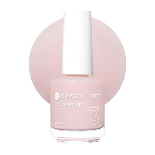 Dazzle Dry Nail Lacquer (Step 3) - Mind Your Mani - Pale Barely There Nude Pink Sheer Cream, 0.5 fl oz Avelisse