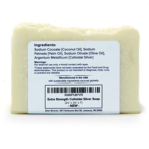 Silver Miracles Extra Strength Colloidal Silver Soap - Two Pack - 3.5 oz Each Avelisse